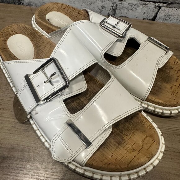 EUC Chole White “Rebecca” Sandals Women's Size 41 - Picture 4 of 16